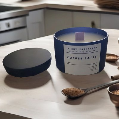 Wood Wick Soy Candle(Coffee Latte)
