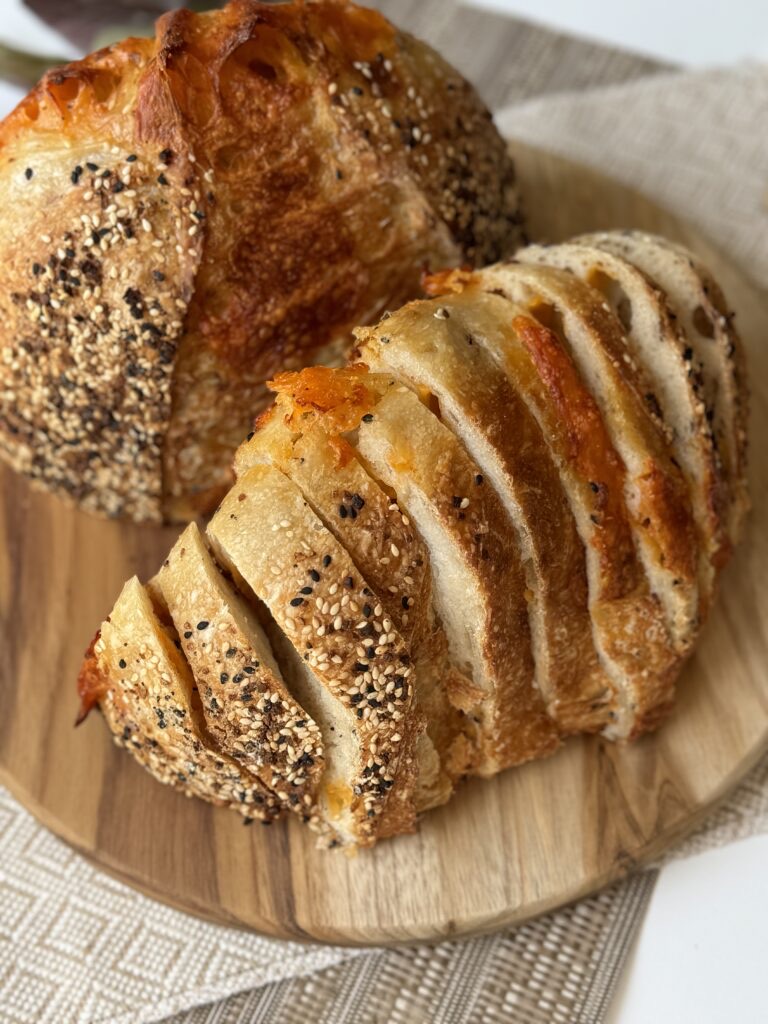 White Cheddar Everything Artisan Sourdough Loaf