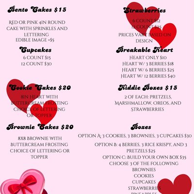 Valentines Menu 