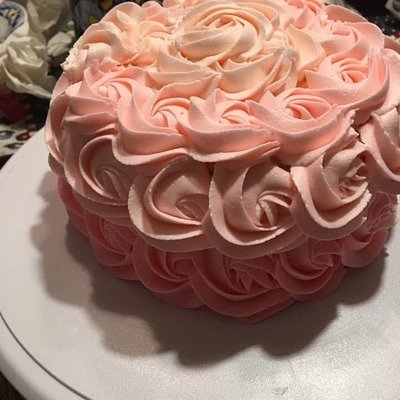 Baby Shower Rosette Cake 8”