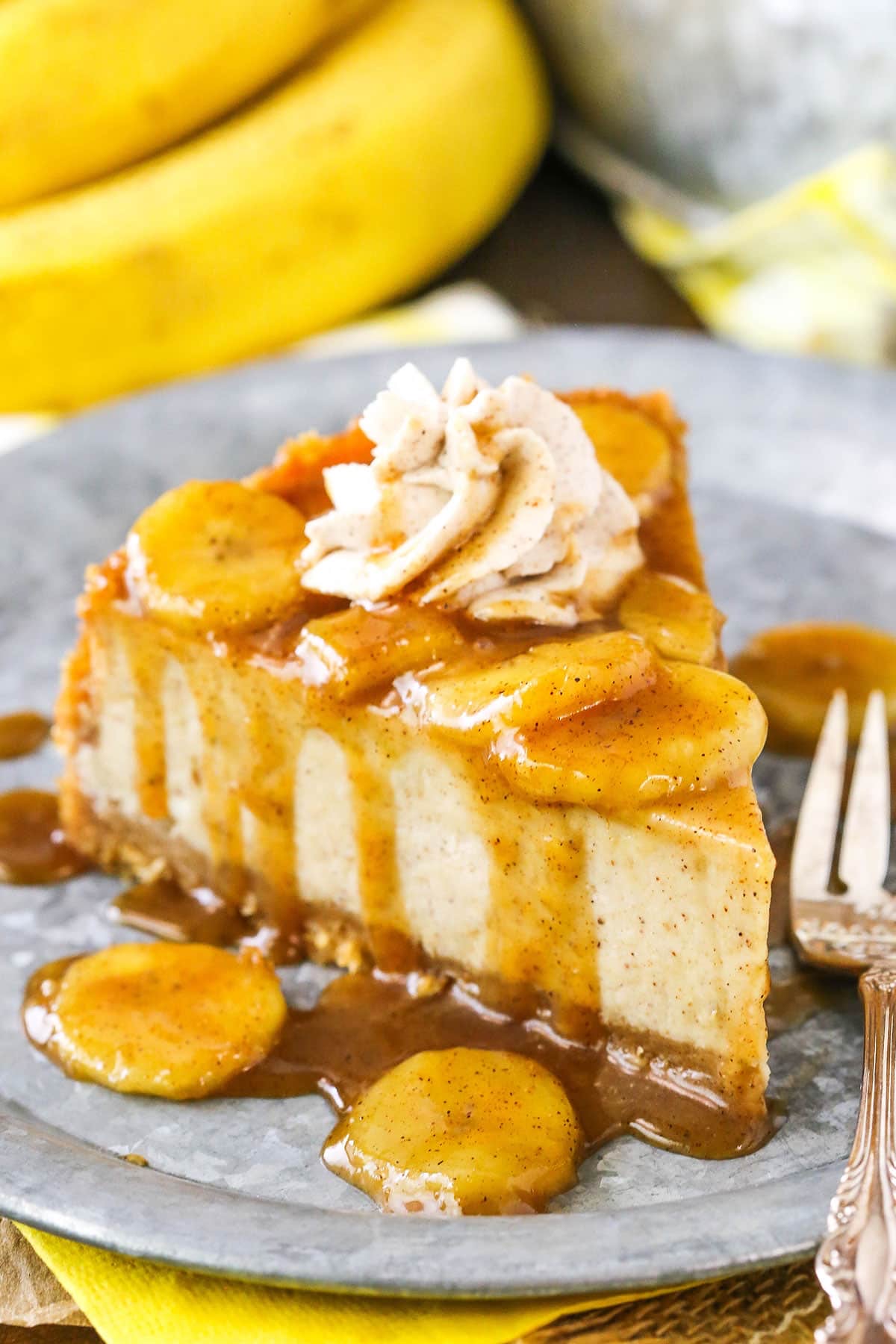 Bananas Foster Cheesecake Slice
