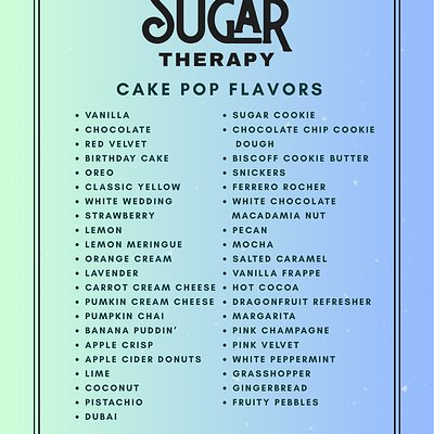 Cake Pop Flavors