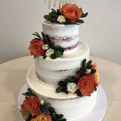 'NAKED Style' Wedding Cake