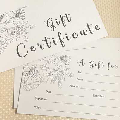 Gift Certificates In increments Of $10. Clarify How Much In Notes And Any Other Details. 