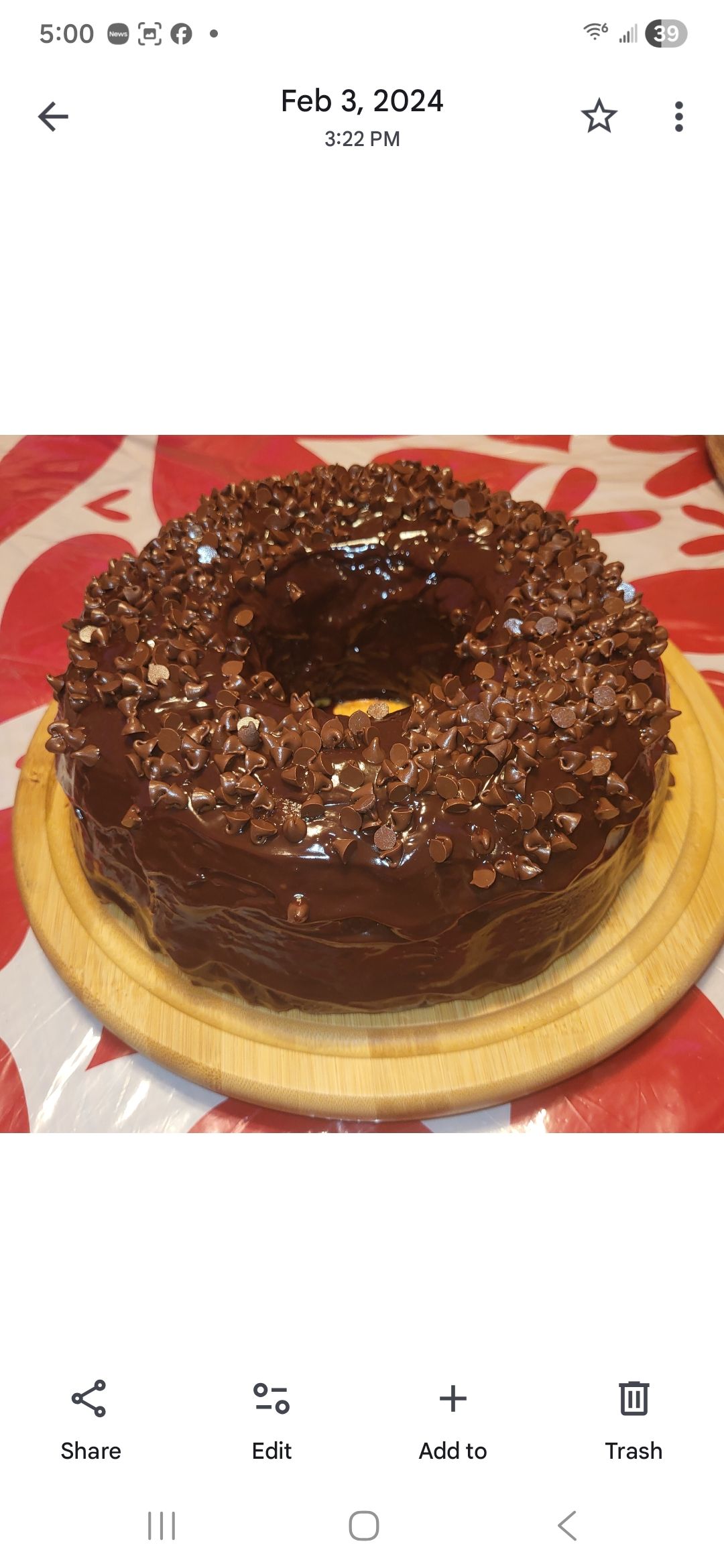 Chocolate Bundt Cake 