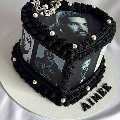 6 Inch Drake Heart Cake 