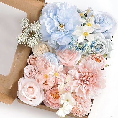 Pastel Pink + Blue Floral Mix