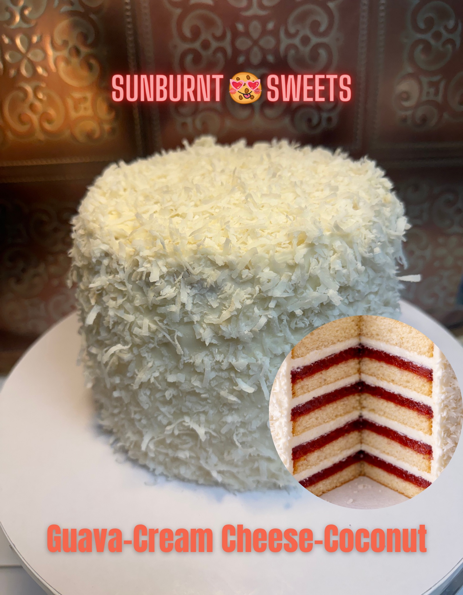 Guava Coconut Cream Cheese Cake