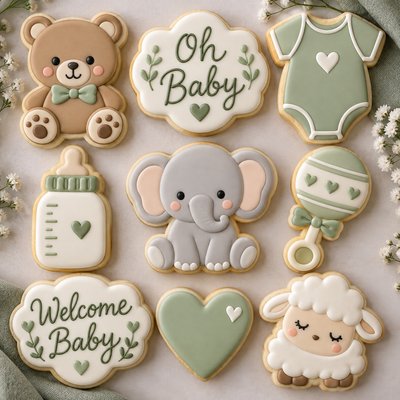 Elephant Baby Shower Cookie Set