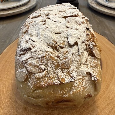 Almond Croissant Sourdough loaf