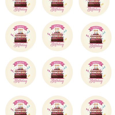 2” Pre- Printed Cupcake / Treat Circles 
