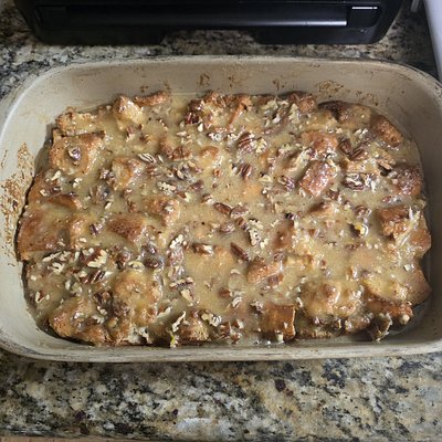 Sourdough Bourbon Peacan Bread Pudding 