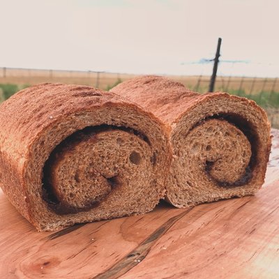 Whole Wheat Cinnamon Raisin Swirl Bread