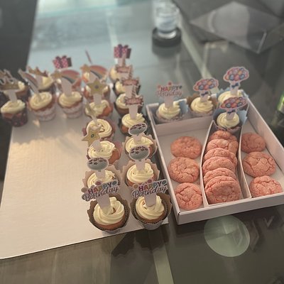 Strawberry Number Cupcakes 