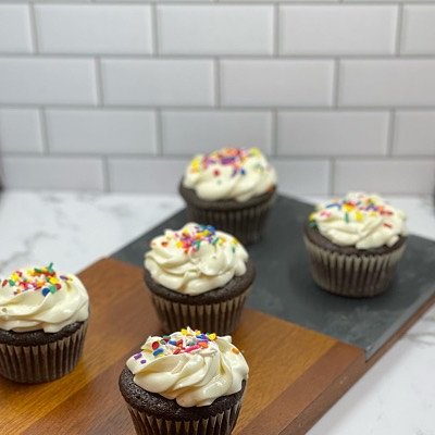 Gluten Free/Vegan Chocolate Cupcakes Vanilla/Chocolate Icing 