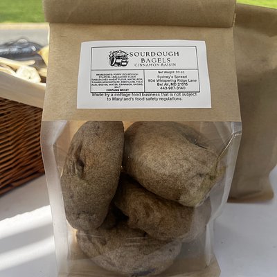 Sourdough Cinnamon Raisin Bagels - Half Dozen 