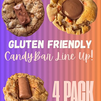 Gluten Friendly April Cookies: 4 Pack Candy Bar Line Up!