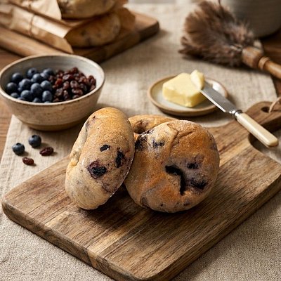 Blueberry Sourdough Bagels