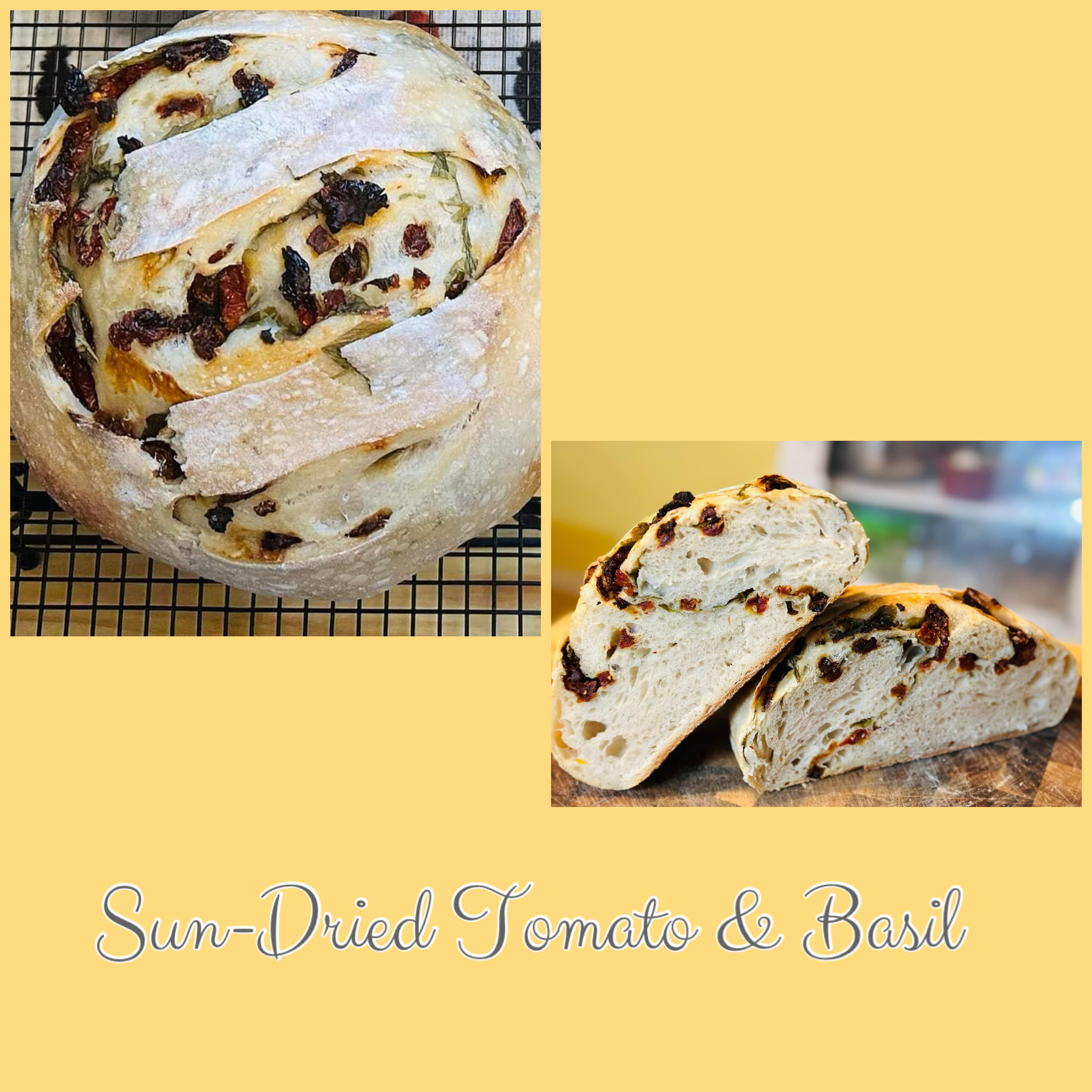 Garlic Tomato Basil Sourdough Loaf