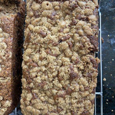 Sourdough Chocolate Chip Banana Bread W/ Cinnamon Streusel Topping - HALF! 🍌