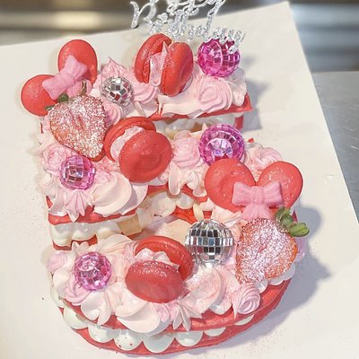 Macaron Number Or Letter Cake 2 Layers 