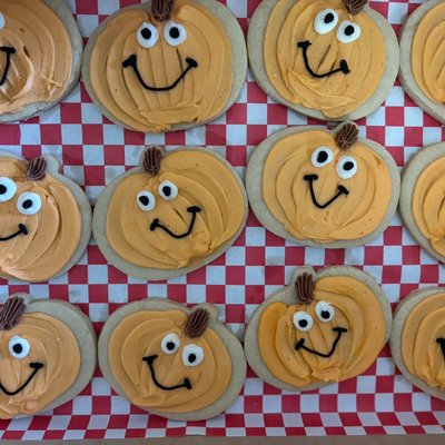 Happy Pumpkin Buttercream Sugar Cookies
