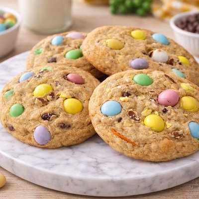M & M Easter Chocolate Chip Cookie