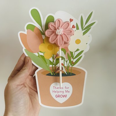“Thanks For Helping Me Grow” Cake Pop Card