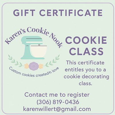 Cookie Class Digital Gift Certificate 