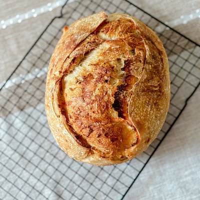 Cheesy Garlic Herb Sourdough Loaf