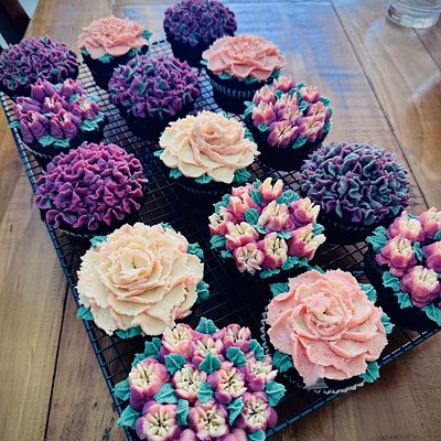 Chocolate Floral Cupcakes - Box of 12