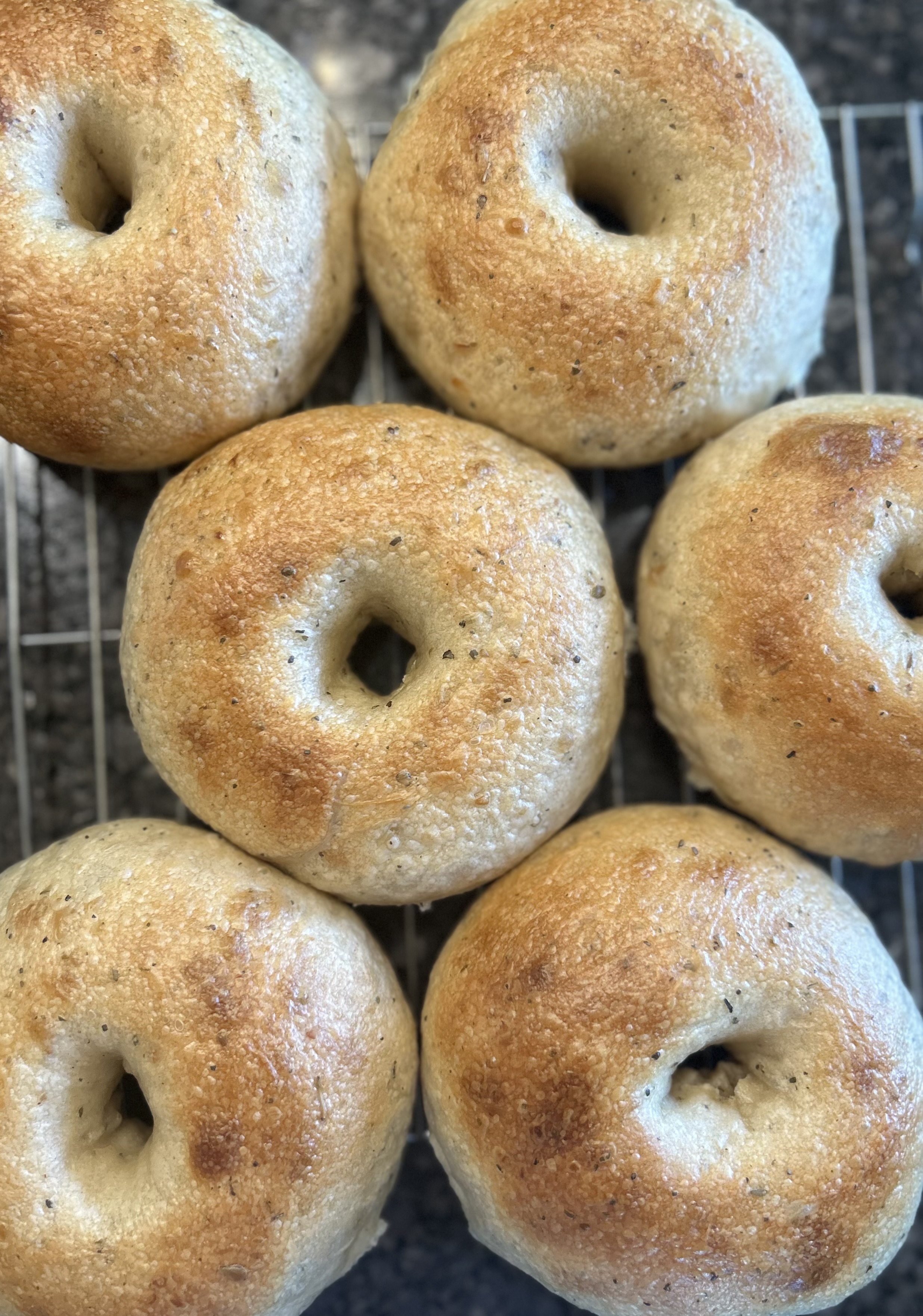 Roasted Garlic And Herb Sourdough Bagels