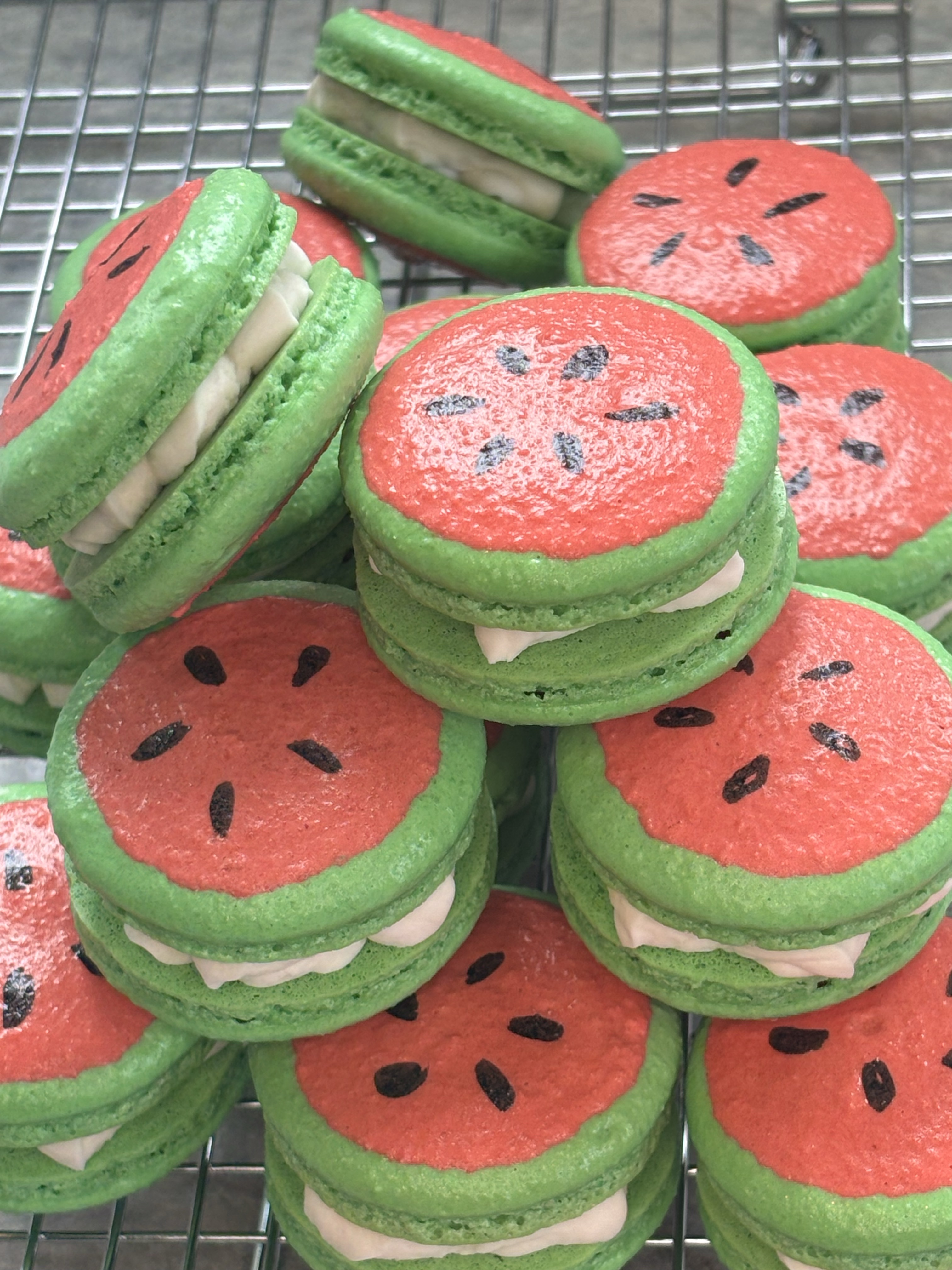 Watermelon Macarons
