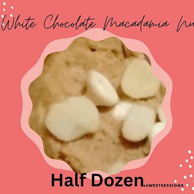 Half Dozen White Chocolate Macadamia Nut Protien Cookies