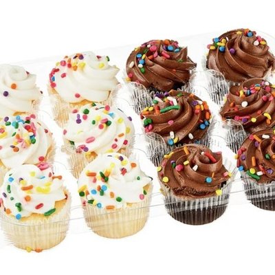 Mini Chocolate/Vanilla Cupcake Variety -12 Count