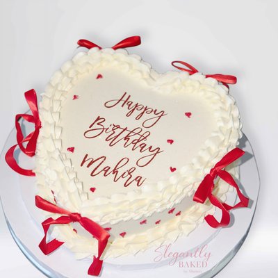 8” One Layer Heart Shape Cake
