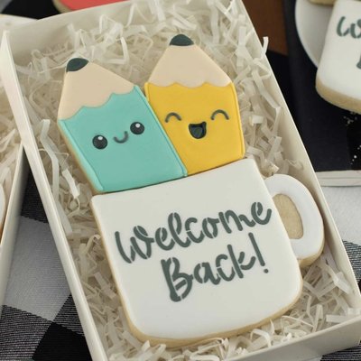 Welcome Back Pencil Cup Cookie