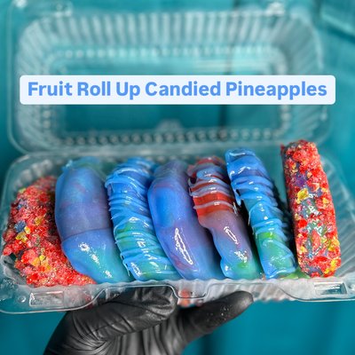 Candied Fruit Roll Pineapples 4 For $18.00 (DONT FORGET TO ADD YOUR CANDY TOPPINGS!🍭)