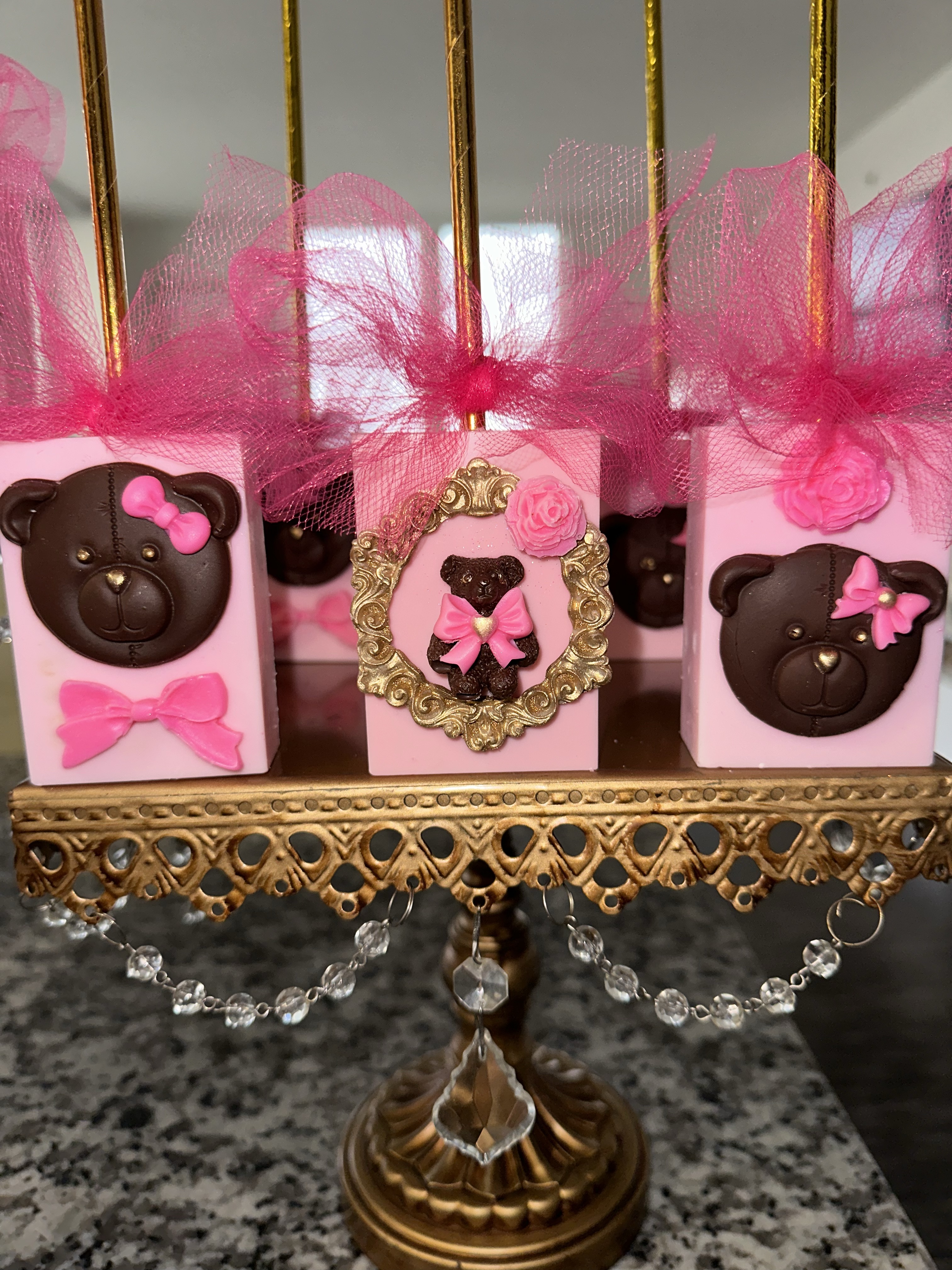 Teddy Bear Themed Chocolate Covered Baby Shower Treats