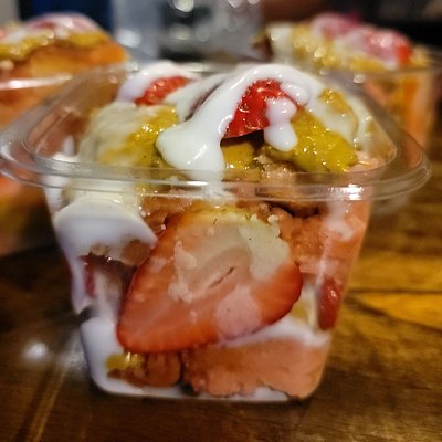 Dubai Strawberry Bread Pudding Parfait