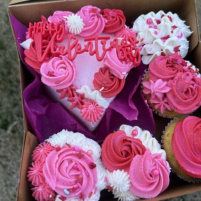 Mini Heart Cake & Cupcake Duo