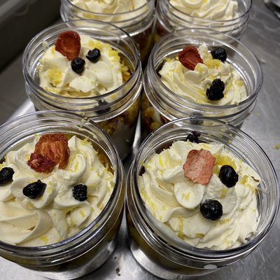 Lemon Berry Drizzle Cake Jar