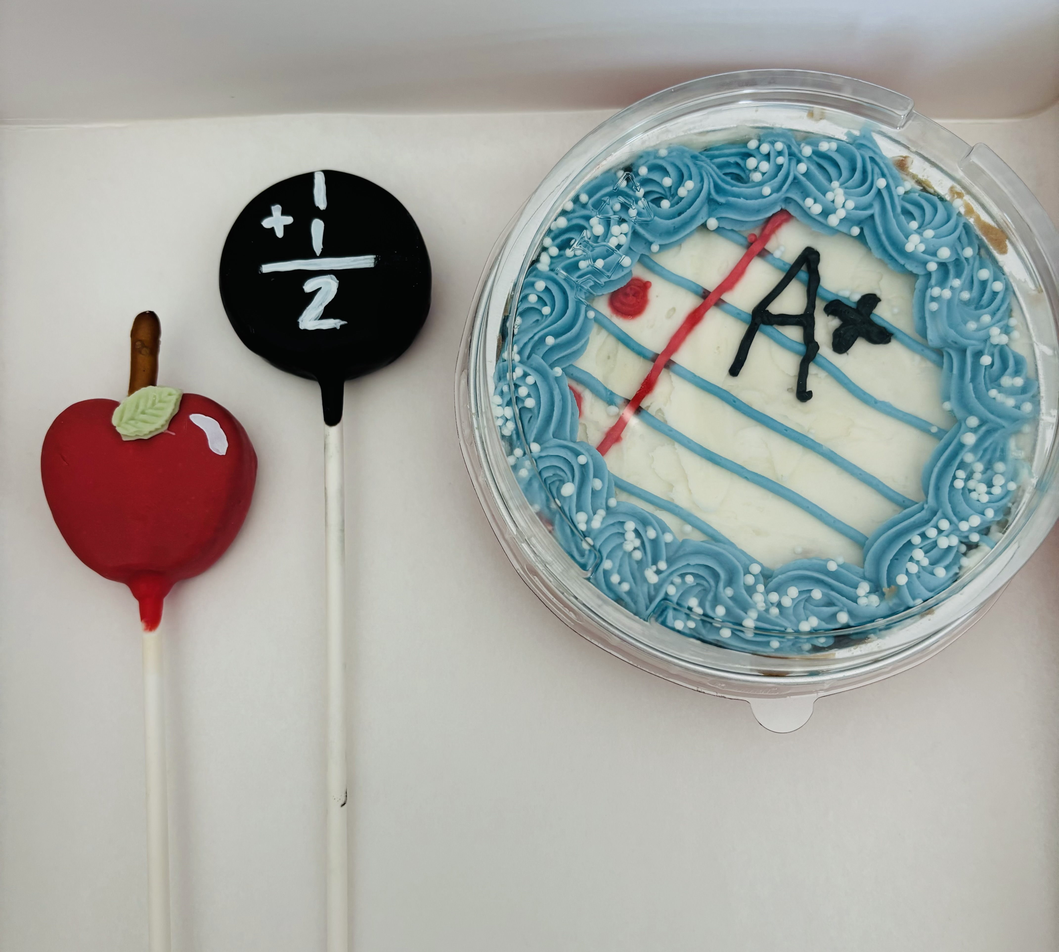 Two Cake Pops And One 4” Cookie Cake 