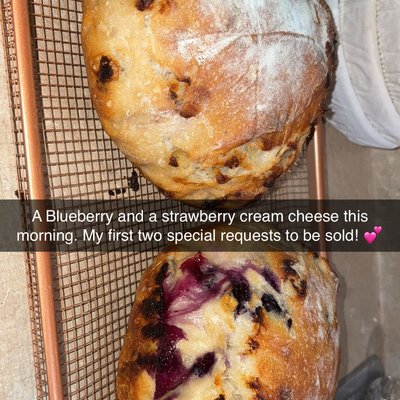 Blueberry/Strawberry Cream cheese Loaf