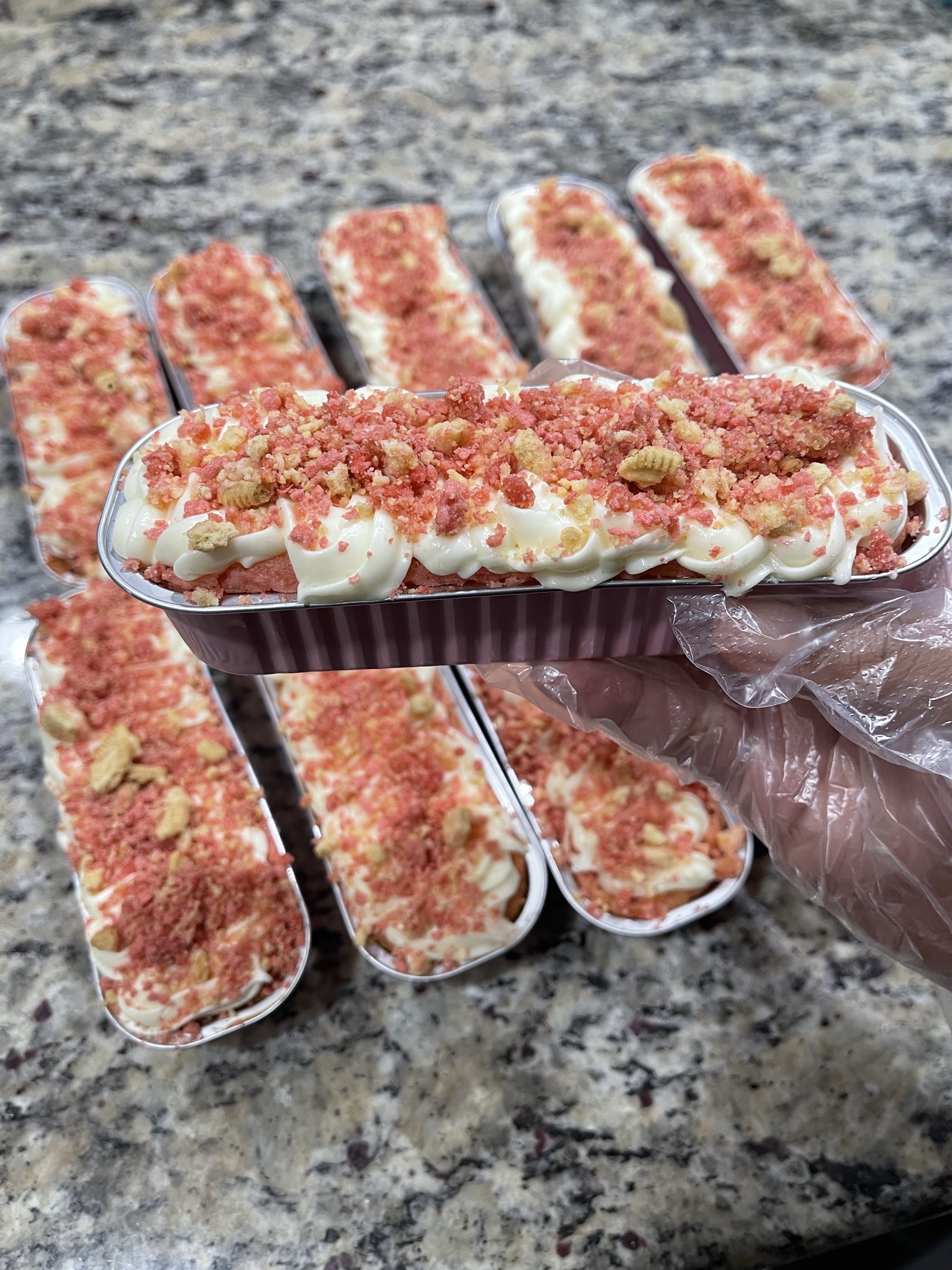 Strawberry Crunch Mini Cakes