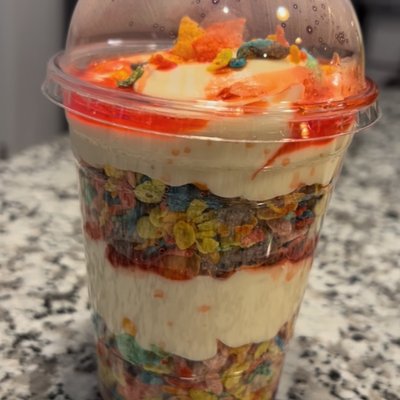Fruity Pebbles Cheesecake Cup