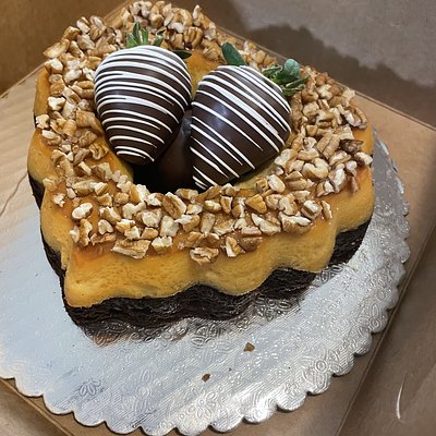 8” Heart Shaped Chocoflan 