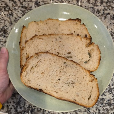Roasted Garlic Rosemary Sourdough Loaf