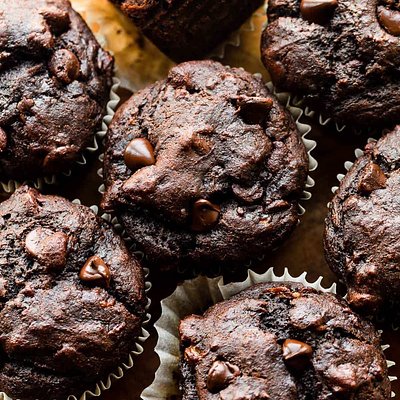 Chocolate Banana Jumbo Muffins 