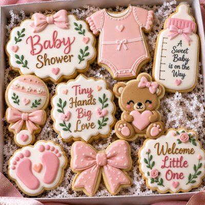 Teddy Bear, Baby Shower Cookies